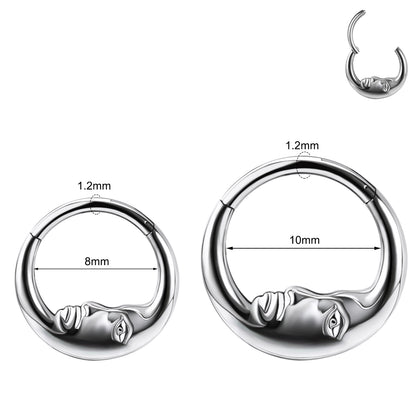 16g G23 TItanium Nose Ring Moon Septum Ring Piercing Jewelry