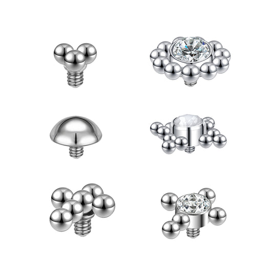 6pcs-set-steel-ball-crystal-dermal-anchor-tops-threaded-piercing-kit