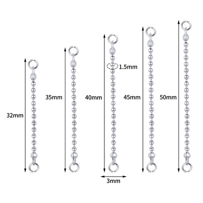 5pcs-set-stainless-steel-silver-ball-nose-stud-chain-economic-set