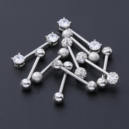 14g-Industrial-Barbell-Piercing-Round-Zirconia-Nipple-Tongue-Rings-Body-Jewelry-stud-earring-Cartilage