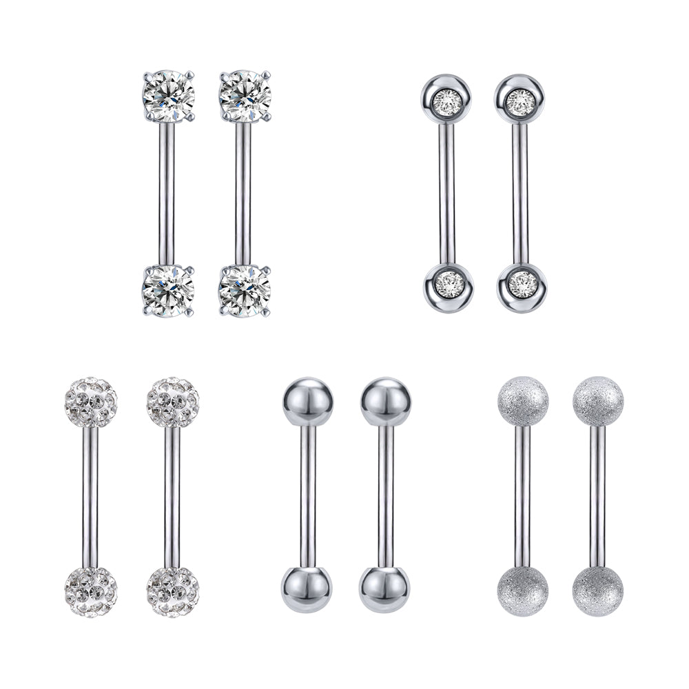 14g-Industrial-Barbell-Piercing-Round-Zirconia-Nipple-Tongue-Rings-Body-Jewelry-stud-earring-Cartilage