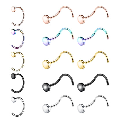 15pcs-set-flat-nose-ring-piercing-nose-corkscrew-stud-economic-set