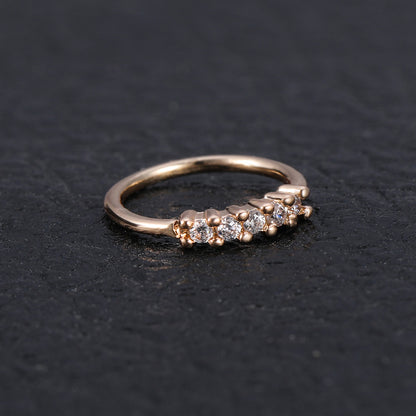 16G Ear Cartilage Piercing Helix Tragus Conch Earrings White Zirconia-Rose Gold