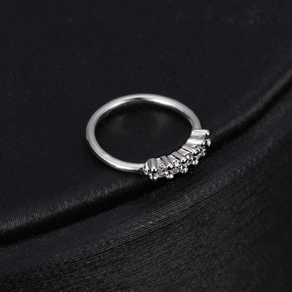 16G Ear Cartilage Piercing Helix Tragus Conch Earrings White Zirconia-Silver