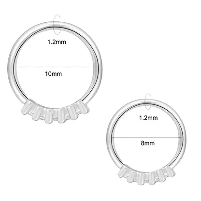 16G Ear Cartilage Piercing Helix Tragus Conch Earrings White Zirconia-Silver