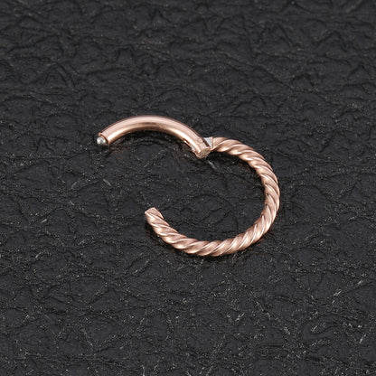 Twist 16G Nose Hoop Rings Septum Clicker Cartilage Helix Earrings Rose Gold