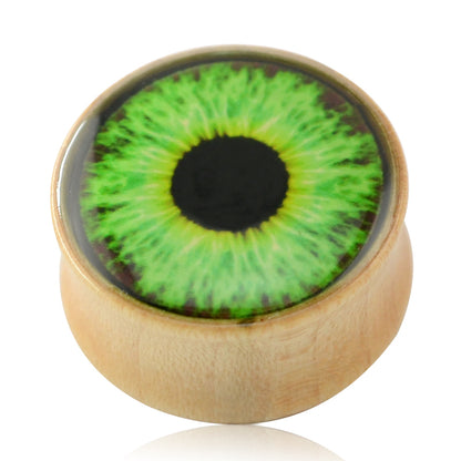 8-22mm Green Eye Wooden Ear Plug Gauges