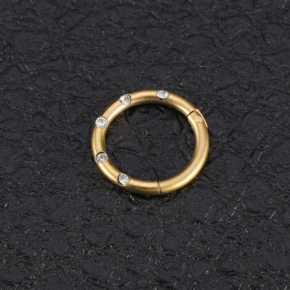 316L Stainless Steel 16G Nose Hoop Rings Septum Clicker Cartilage Helix Earrings Gold