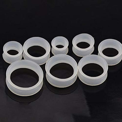 9 Pair Silicone Flexible Thin Ear Plugs Tunnels Double Flared Expander Ear Gauges-Economic Set