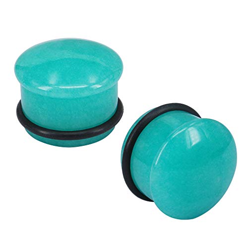 Mozambique Amazonite Natural Stone Ear Plug Gauge Single Flare Ear Expander