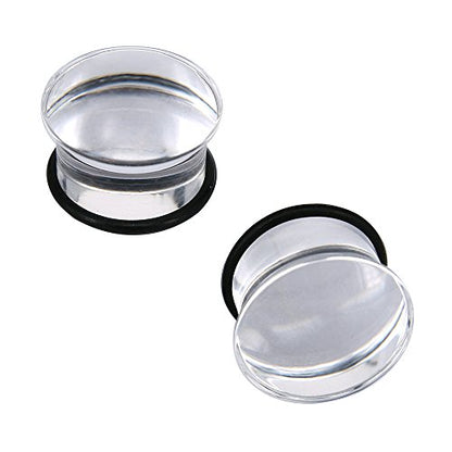 3 Pairs Single Flare Acrylic Ear Plugs Tunnel Expander Piercing Ear Gauges with O-Ring-Economic Set