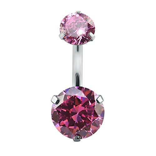 10pcs Round, Heart, Square, Star Cubic Zirconia Belly Button Rings-Economic Set