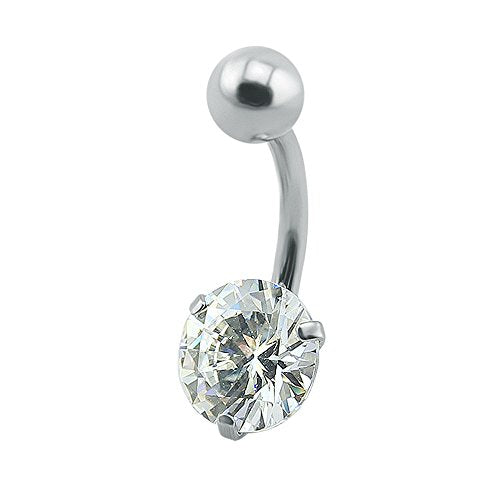 10pcs Round, Heart, Square, Star Cubic Zirconia Belly Button Rings-Economic Set