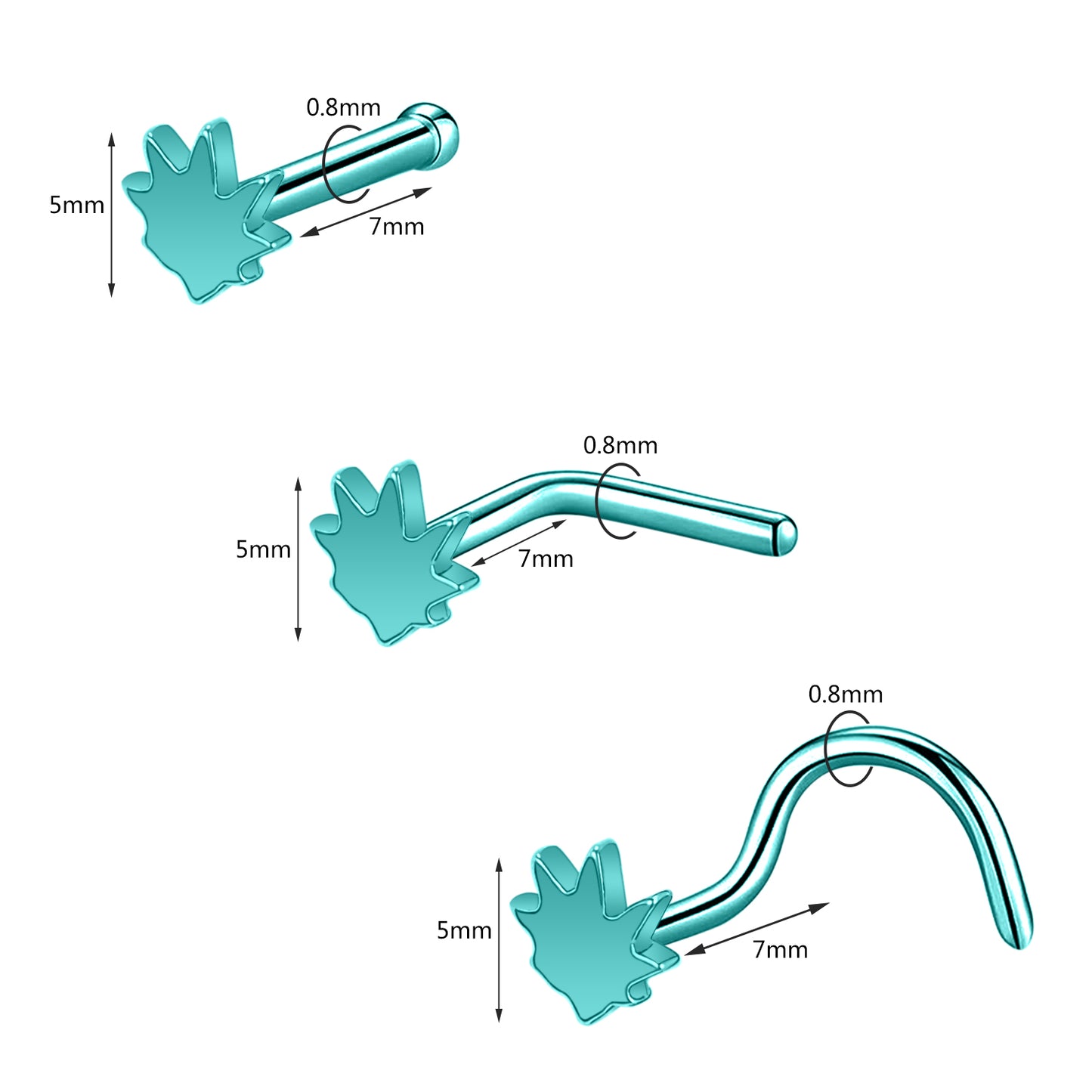 20g-green-leaf-nose-rings-piercing-nose-bone-l-shape-curve-nose-studs