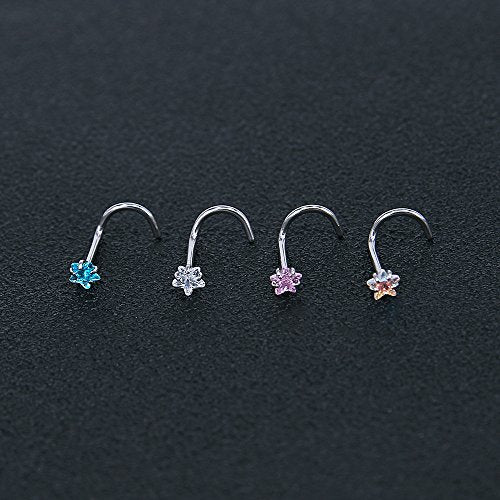 9-12Pcs 20g Stainless Steel Nose Stud Ring Piercing Nose Bone/L Shaped/Nose Screws-Economic Set