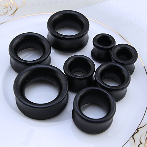 Black Organic Natural Wood Ear Gauges Flesh Tunnel Plugs Stretcher Gauge Earrings