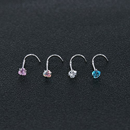 9-12Pcs 20g Stainless Steel Nose Stud Ring Piercing Nose Bone/L Shaped/Nose Screws-Economic Set