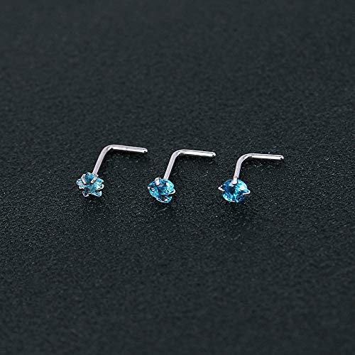 9-12Pcs 20g Stainless Steel Nose Stud Ring Piercing Nose Bone/L Shaped/Nose Screws-Economic Set