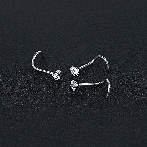 9-12Pcs 20g Stainless Steel Nose Stud Ring Piercing Nose Bone/L Shaped/Nose Screws-Economic Set