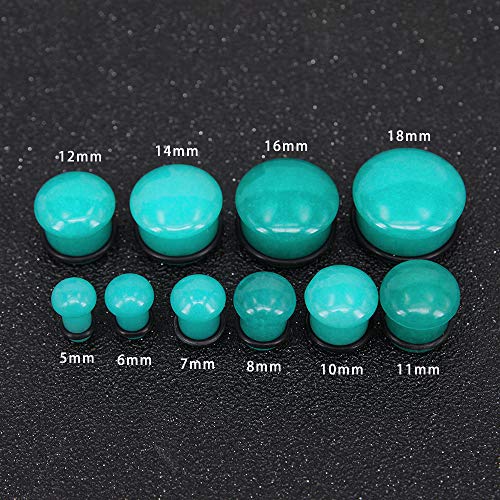 Mozambique Amazonite Natural Stone Ear Plug Gauge Single Flare Ear Expander