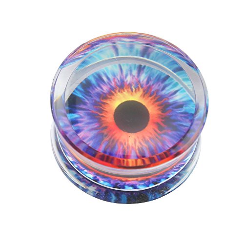 Acrylic Transparent Purple Eyeball Fashion Ear Plugs Tunnel Expander Gauges Piercing