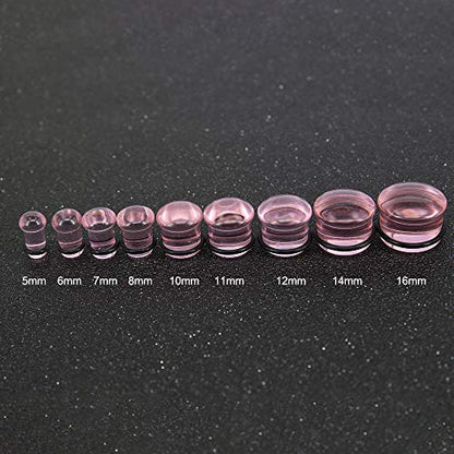 4 Pairs Glass Ear Gauges Mushroom Single Flare Ear Plugs 4G-5/8" -Economic Set