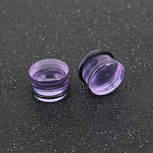 4 Pairs Glass Ear Gauges Mushroom Single Flare Ear Plugs 4G-5/8" -Economic Set