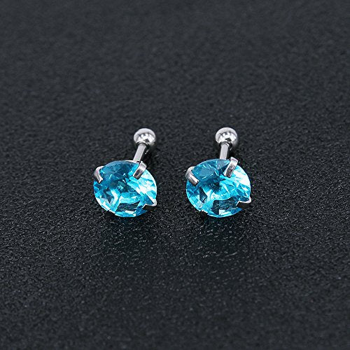 4 Pairs Cubic Zirconia Stud Earrings Tragus Helix Conch Cartilage Piercing Sets -Economic Set