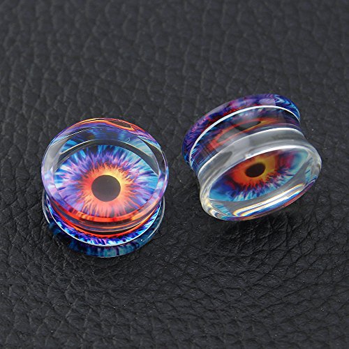 Acrylic Transparent Purple Eyeball Fashion Ear Plugs Tunnel Expander Gauges Piercing