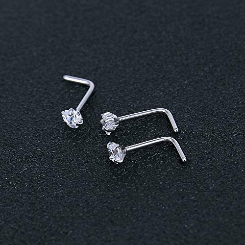 9-12Pcs 20g Stainless Steel Nose Stud Ring Piercing Nose Bone/L Shaped/Nose Screws-Economic Set