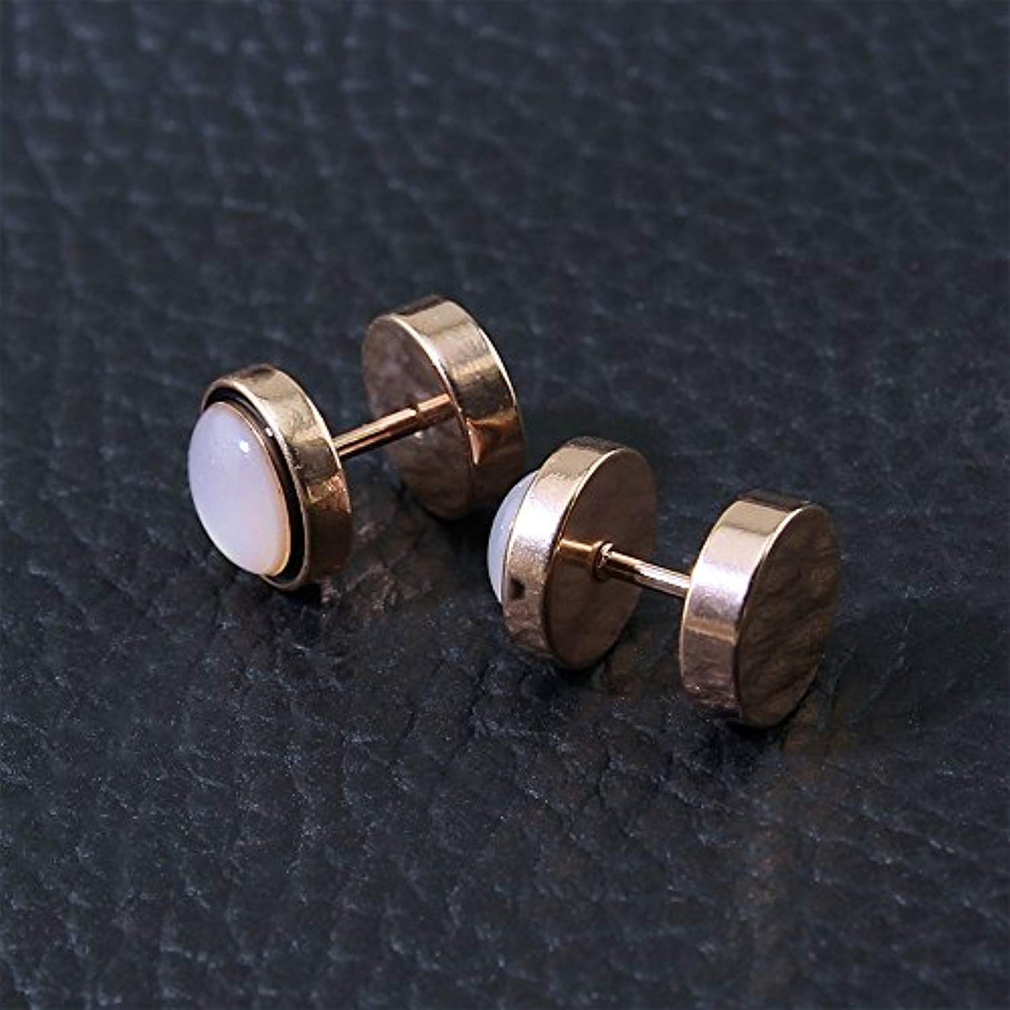 Rose Gold Men Women Stainless Steel Cheater Ear Plugs Gauges Illusion Tunnel Earring Studs