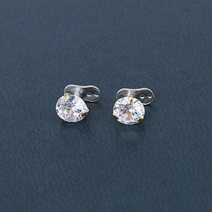 2Pcs 14g Surgical Steel Cubic Zirconia Dermal Anchor Micro Dermals Piercing