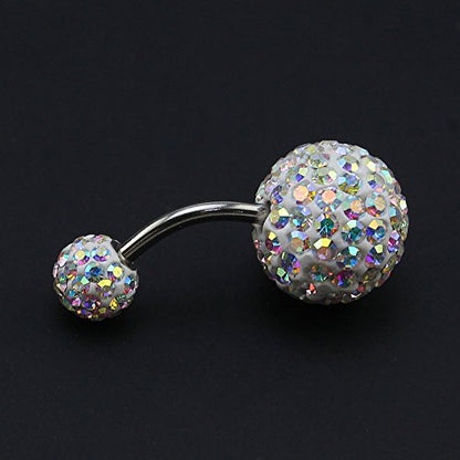 Crystal Ferido Ball Belly Button Ring with Gradual Color Navel Ring for Women/Girl