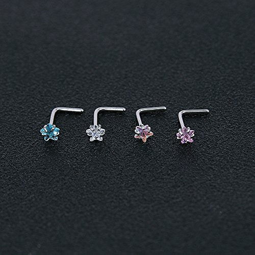 9-12Pcs 20g Stainless Steel Nose Stud Ring Piercing Nose Bone/L Shaped/Nose Screws-Economic Set