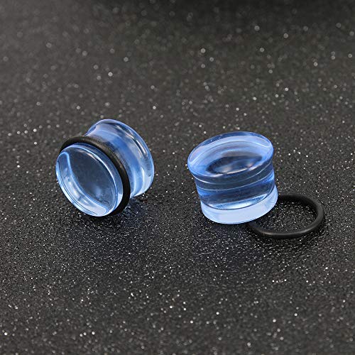 4 Pairs Glass Ear Gauges Mushroom Single Flare Ear Plugs 4G-5/8" -Economic Set