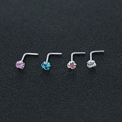 9-12Pcs 20g Stainless Steel Nose Stud Ring Piercing Nose Bone/L Shaped/Nose Screws-Economic Set