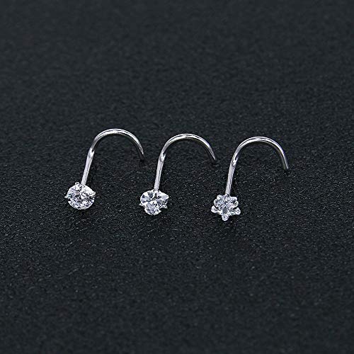 9-12Pcs 20g Stainless Steel Nose Stud Ring Piercing Nose Bone/L Shaped/Nose Screws-Economic Set