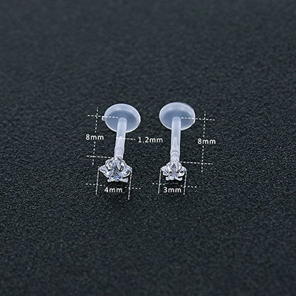 10-12Pcs 16G Bioflex Labret Monroe Lip Ring Helix Tragus Cartilage Piercing Earrings -Economic Set