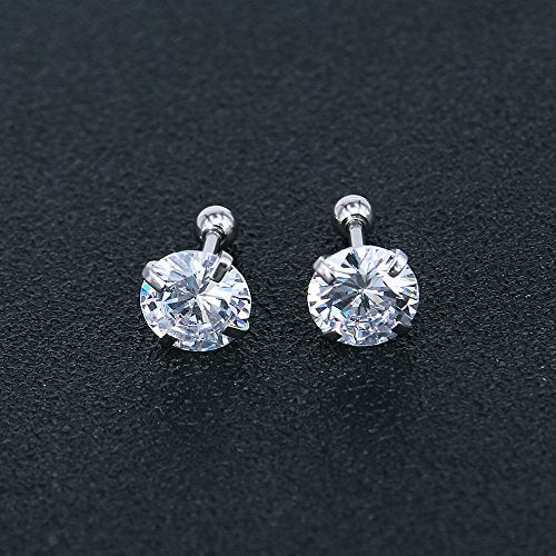 4 Pairs Cubic Zirconia Stud Earrings Tragus Helix Conch Cartilage Piercing Sets -Economic Set