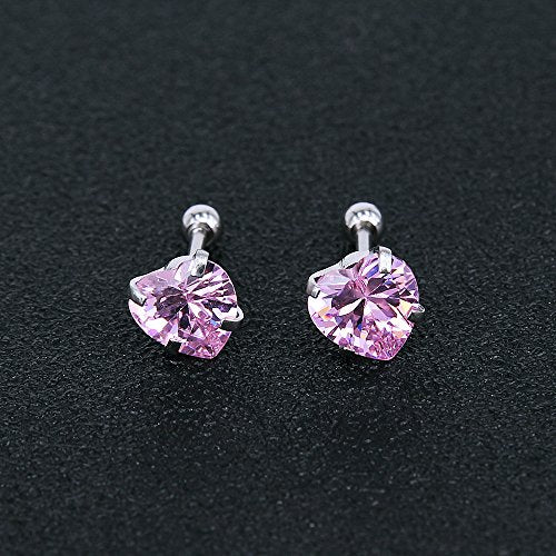 4 Pairs Cubic Zirconia Stud Earrings Tragus Helix Conch Cartilage Piercing Sets -Economic Set