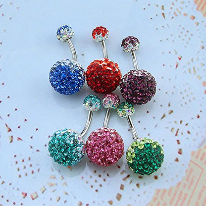 Crystal Ferido Ball Belly Button Ring with Gradual Color Navel Ring for Women/Girl