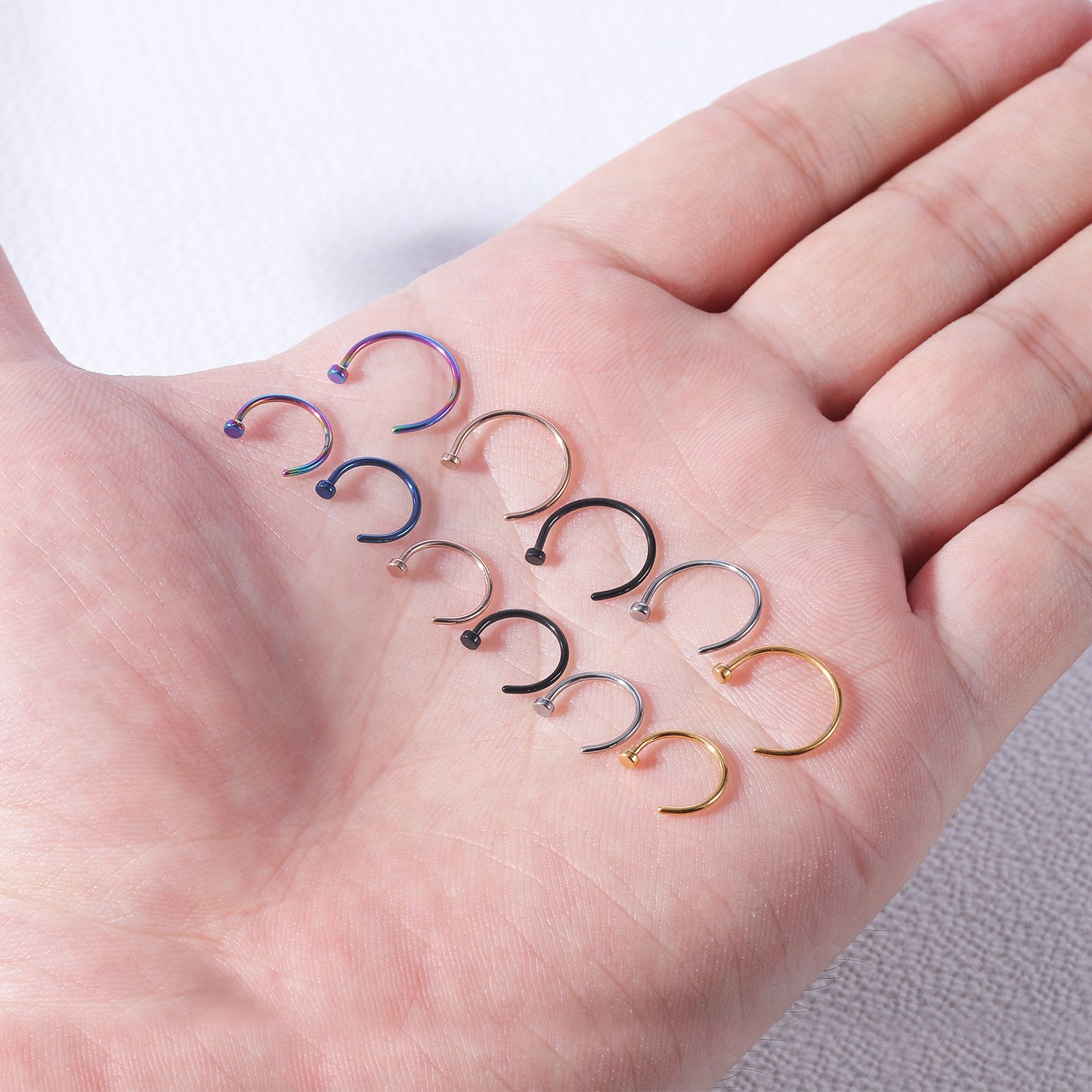 15pcs-set-flat-nose-ring-piercing-nose-corkscrew-stud-economic-set