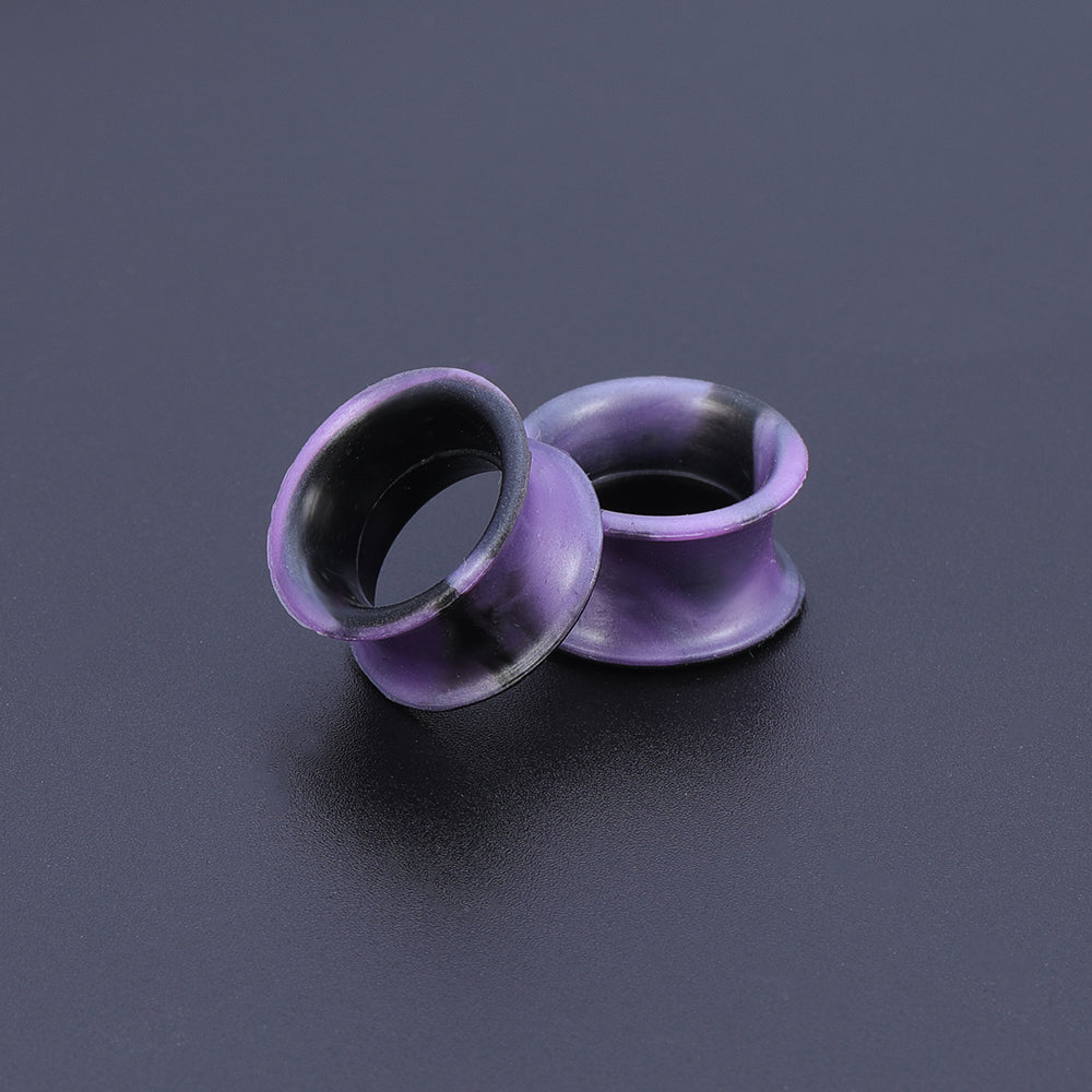 5-22mm-Thin-Silicone-Flexible-Black-Purple-Ear-plug-Double-Flared-Expander-Ear-Gauges