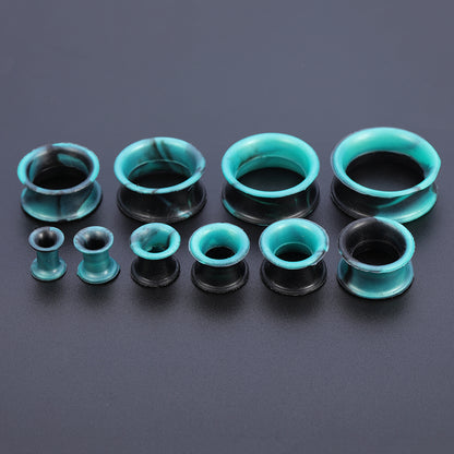 5-22mm-Thin-Silicone-Flexible-Dark-Green-Black-Plugs-and-tuunels-Double-Flared-Expander-Ear-Gauges