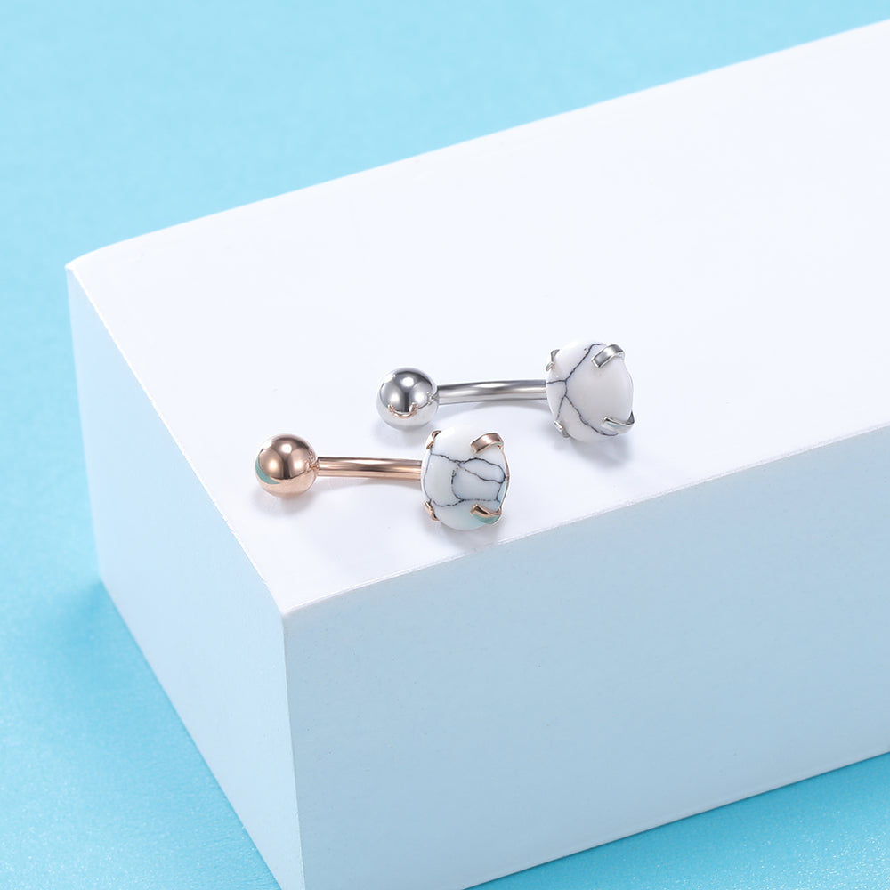 marble belly button rings