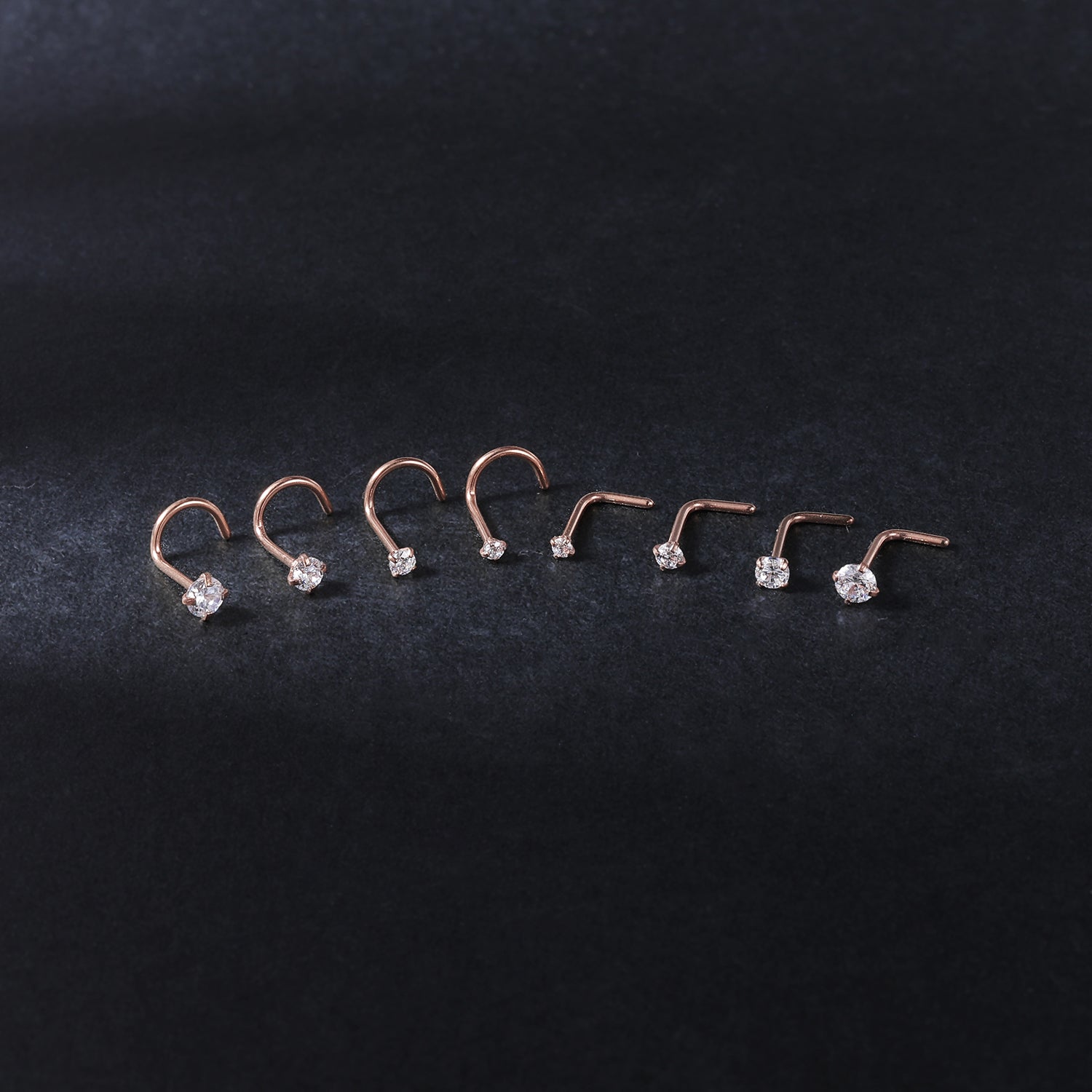 8pcs-set-cz-nose-piercing-l-shaped-screws-rose-gold-nose-rings-economic-set