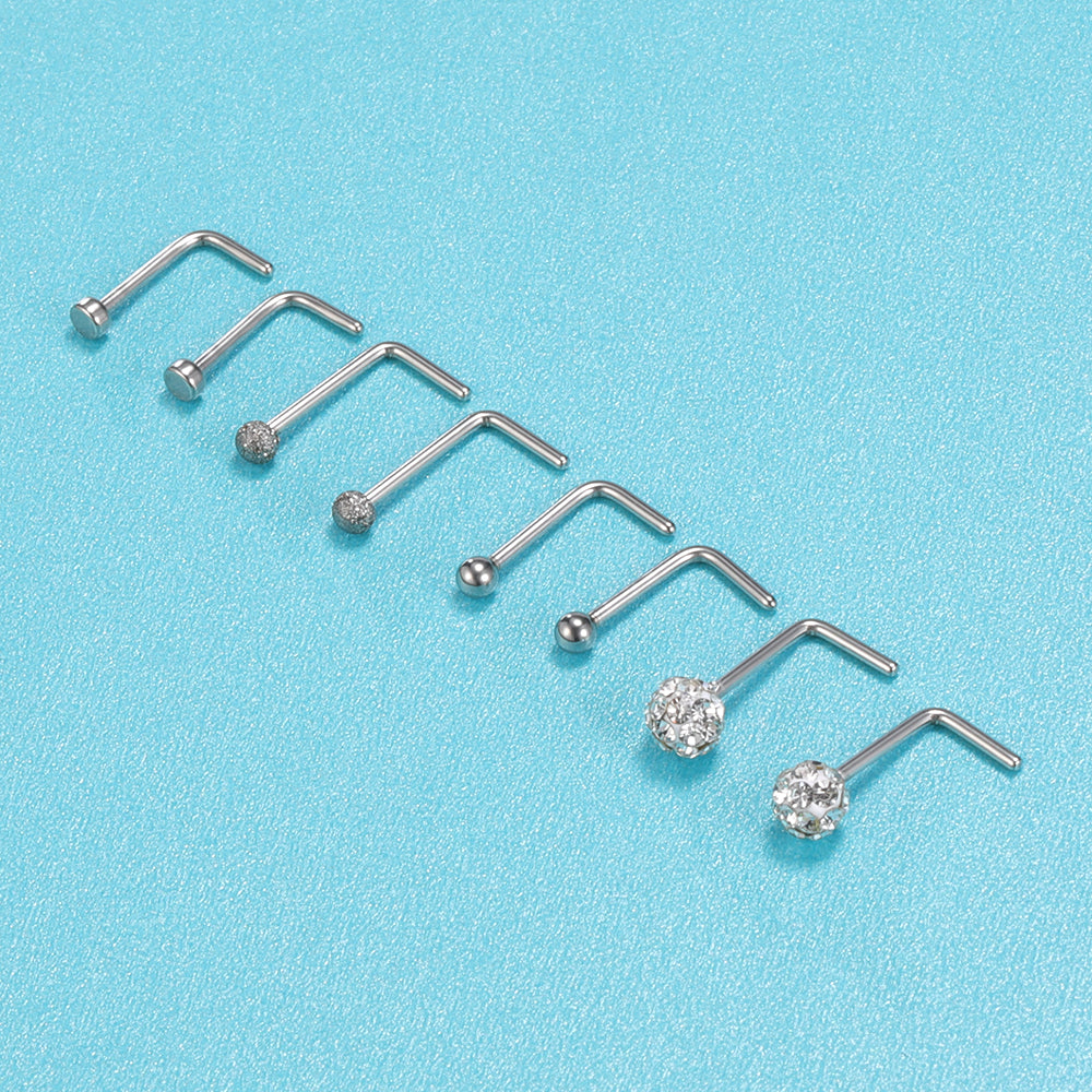 8-Pcs-Set-20g-L-Shaped-Nose-Studs-Round-Nose-Piercing-Economic-Set