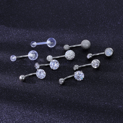  14g-Silver-Belly-Button-Rings-Crystal-Opal-Navel-Piercing