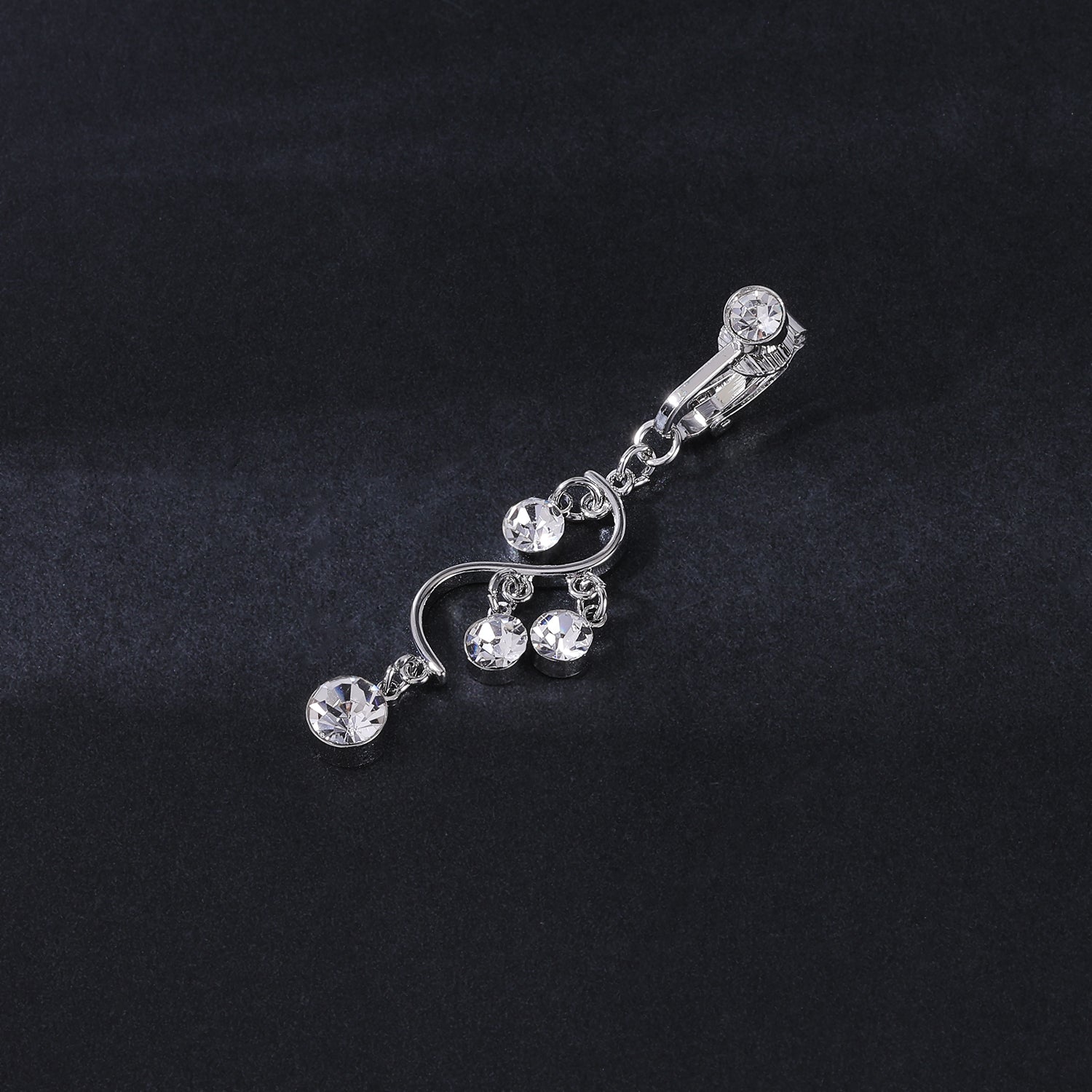 Fake-Silver-Belly-Navel-Clip-Crystal-Cruved-Belly-Button-Ring