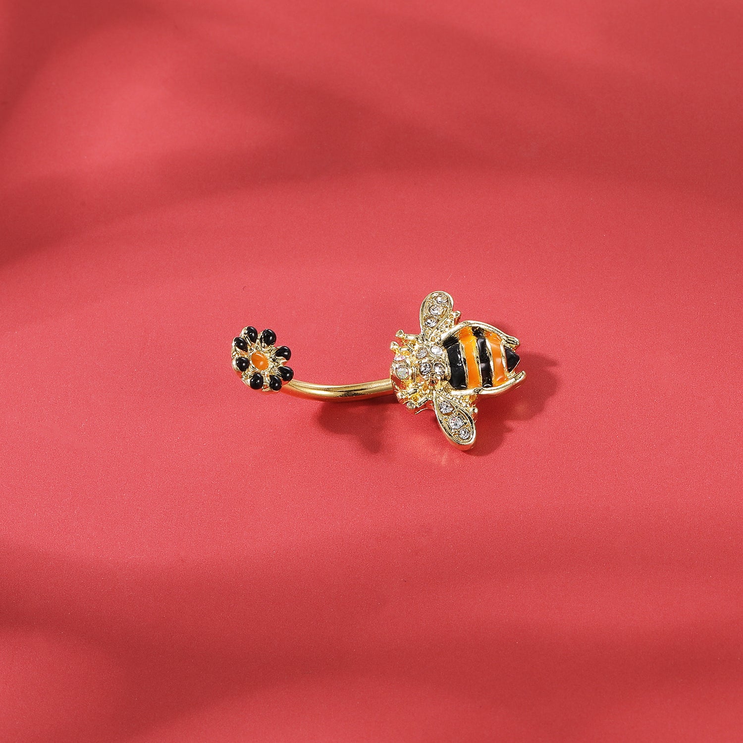 Bee-Belly-Button-Rings-Inlay-AAA-Cubic-Zircon